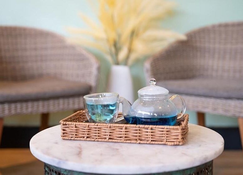 Cozy seating area with tea at The One Remedial Massage and Spa Five Dock, Five Dock, New South Wales, AU.