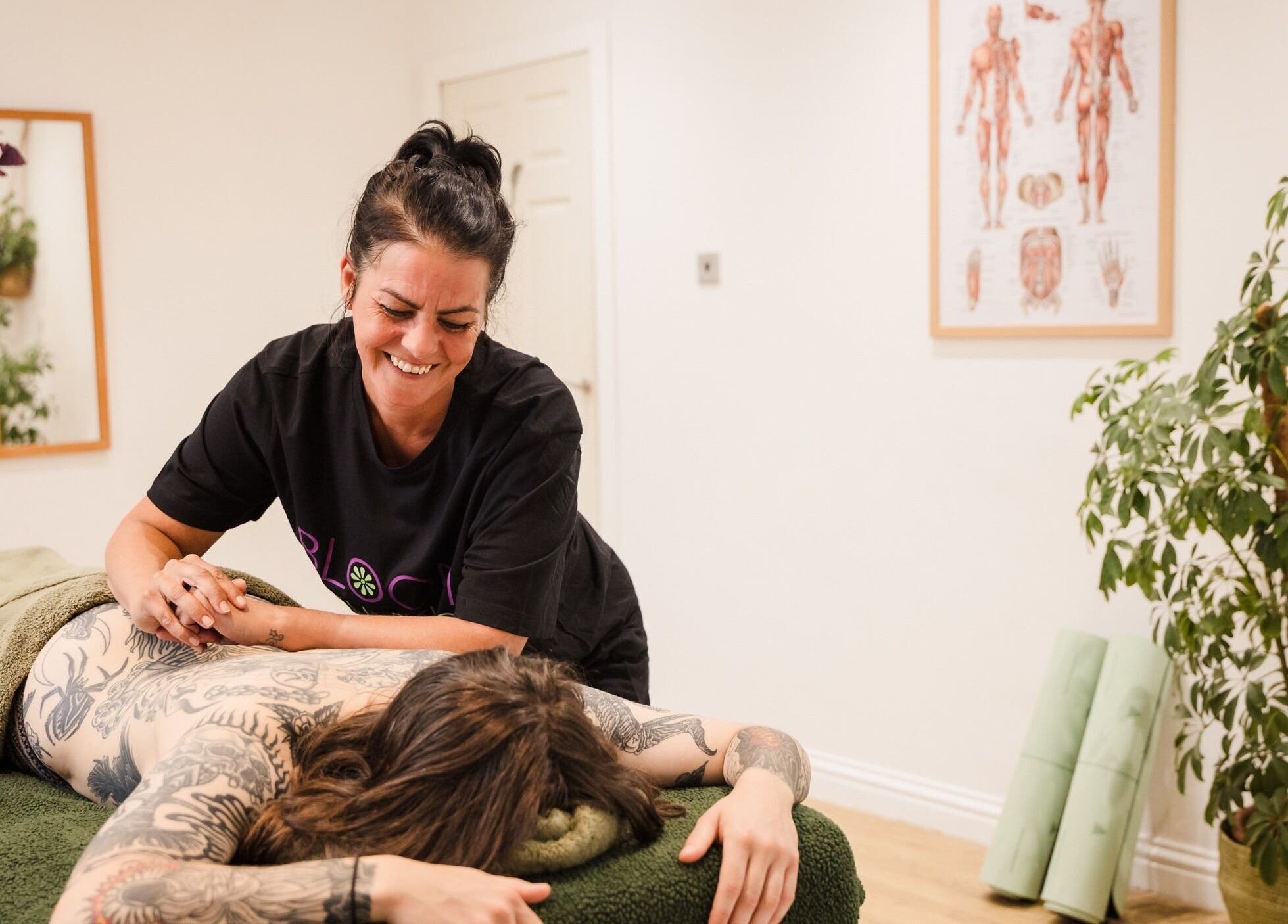 Massage therapy at Bloom Well Being, Newcastle upon Tyne, England, GB, enhancing relaxation with expert care.