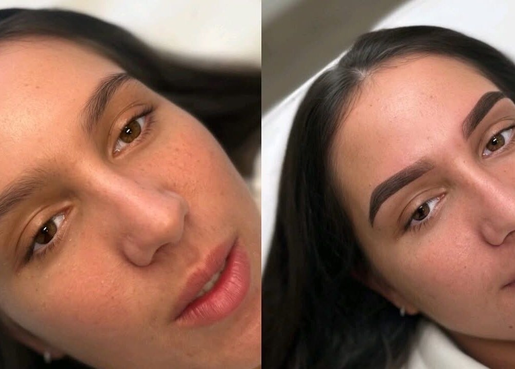 Before and after eyebrow transformation at By Marcella (Clitheroe), Clitheroe, England, GB.