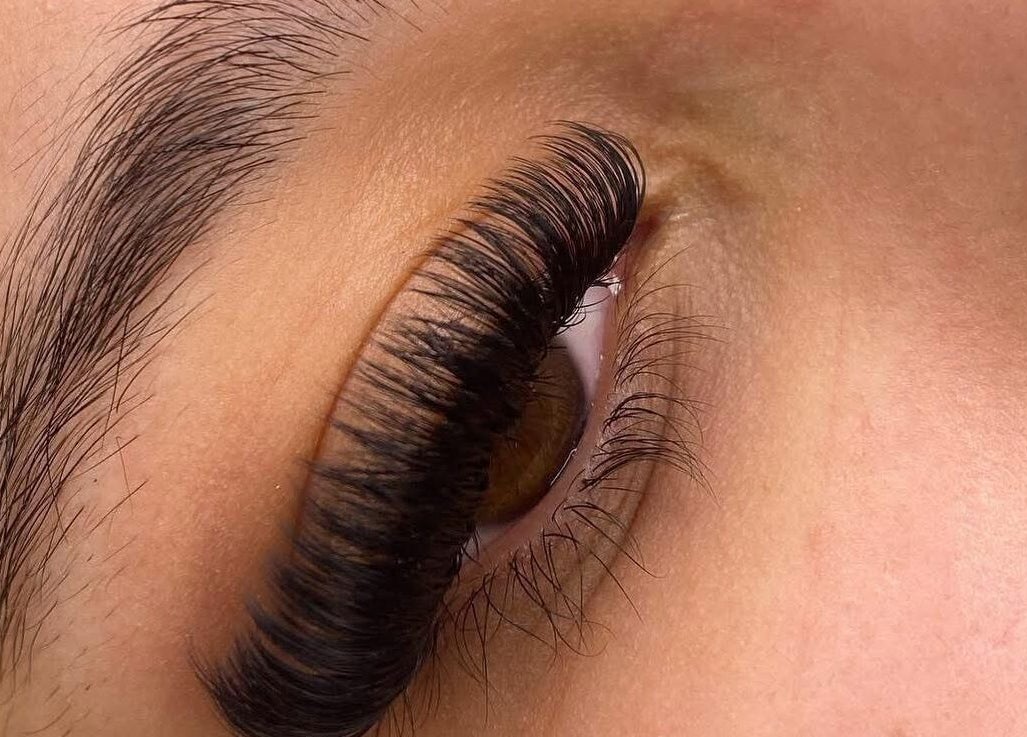 Close-up of expertly crafted eyelash extensions at By Marcella (Clitheroe), Clitheroe, England, GB.