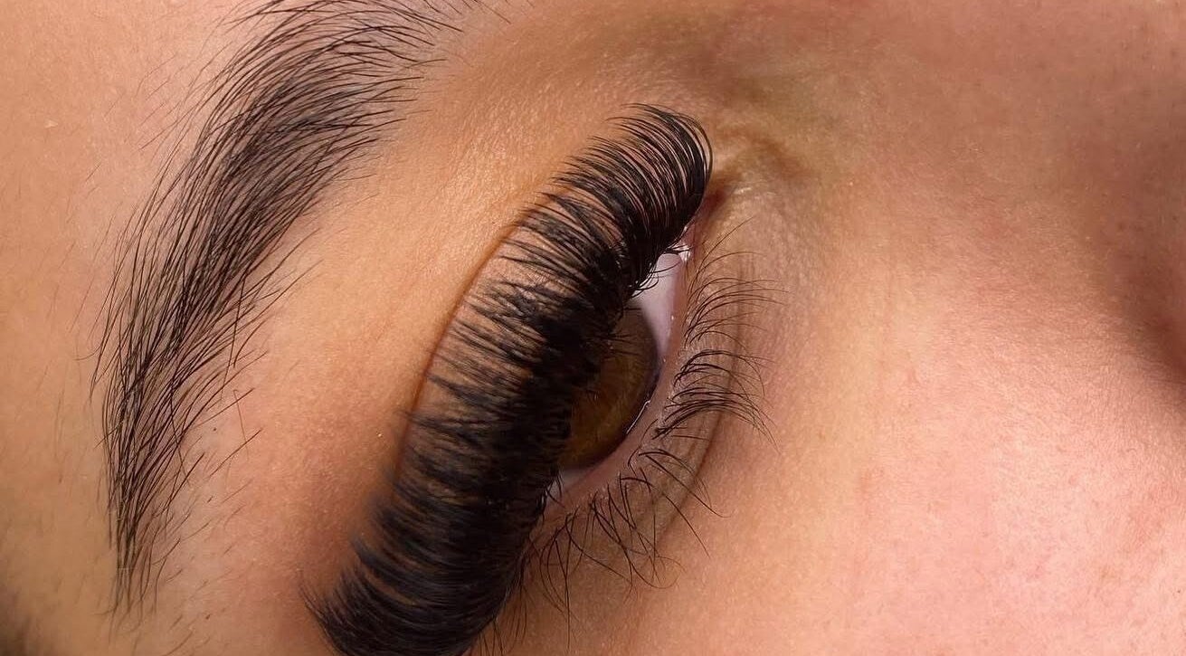 Close-up of expertly crafted eyelash extensions at By Marcella (Clitheroe), Clitheroe, England, GB.