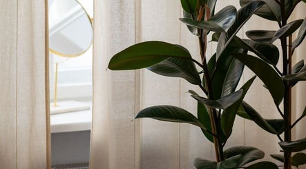 Lush plant and mirror at Studio Masażu Ciało W Centrum Uwagi, Warszawa, Województwo Mazowieckie, PL.