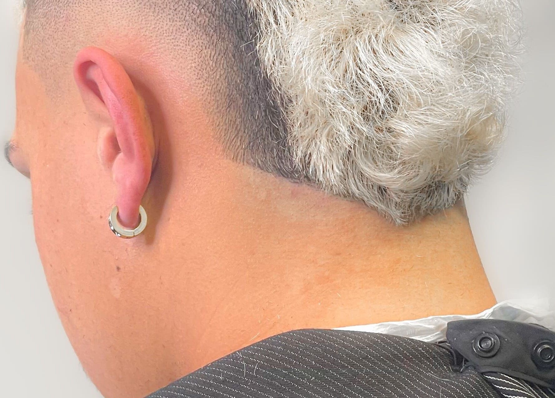 Close-up of a stylish fade haircut at Faded Cribb Barbershop, Te Kowhai, Waikato, NZ.