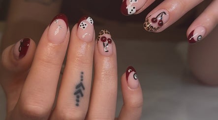 Intricate nail art detail at Keep It Cassie in Hucclecote, England, GB showcasing unique designs.