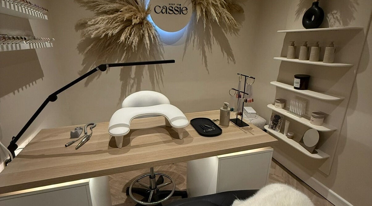 Modern manicure station at Keep It Cassie, Hucclecote, England, GB. Stylish decor enhances the serene ambiance.