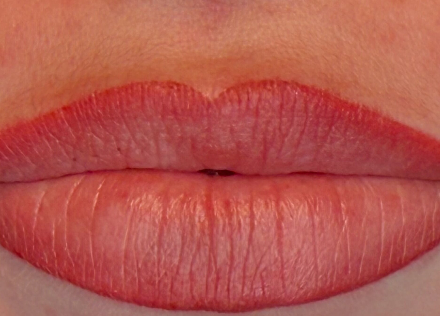 Close-up of beautifully enhanced lips at Keep It Cassie, Hucclecote, England, GB. Perfect for beauty treatments.