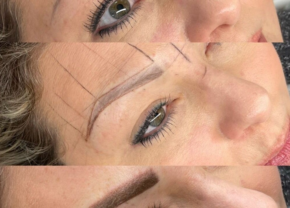 Eyebrow styling at Breathe Beauty Studio, Douglas, Northern Cape, ZA. Close-up of expertly shaped brows.