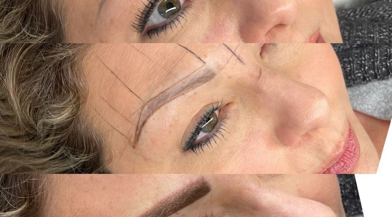 Eyebrow styling at Breathe Beauty Studio, Douglas, Northern Cape, ZA. Close-up of expertly shaped brows.