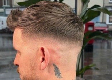 Stylish fade haircut at RM Barbering in Stockton-on-tees, England, GB, showcasing expert barbering skills.