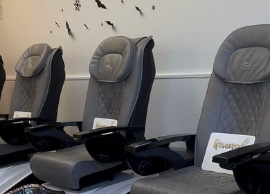 Elegant pedicure chairs at Cindy's Nails in Denver, Colorado, US, offering a relaxing spa experience.