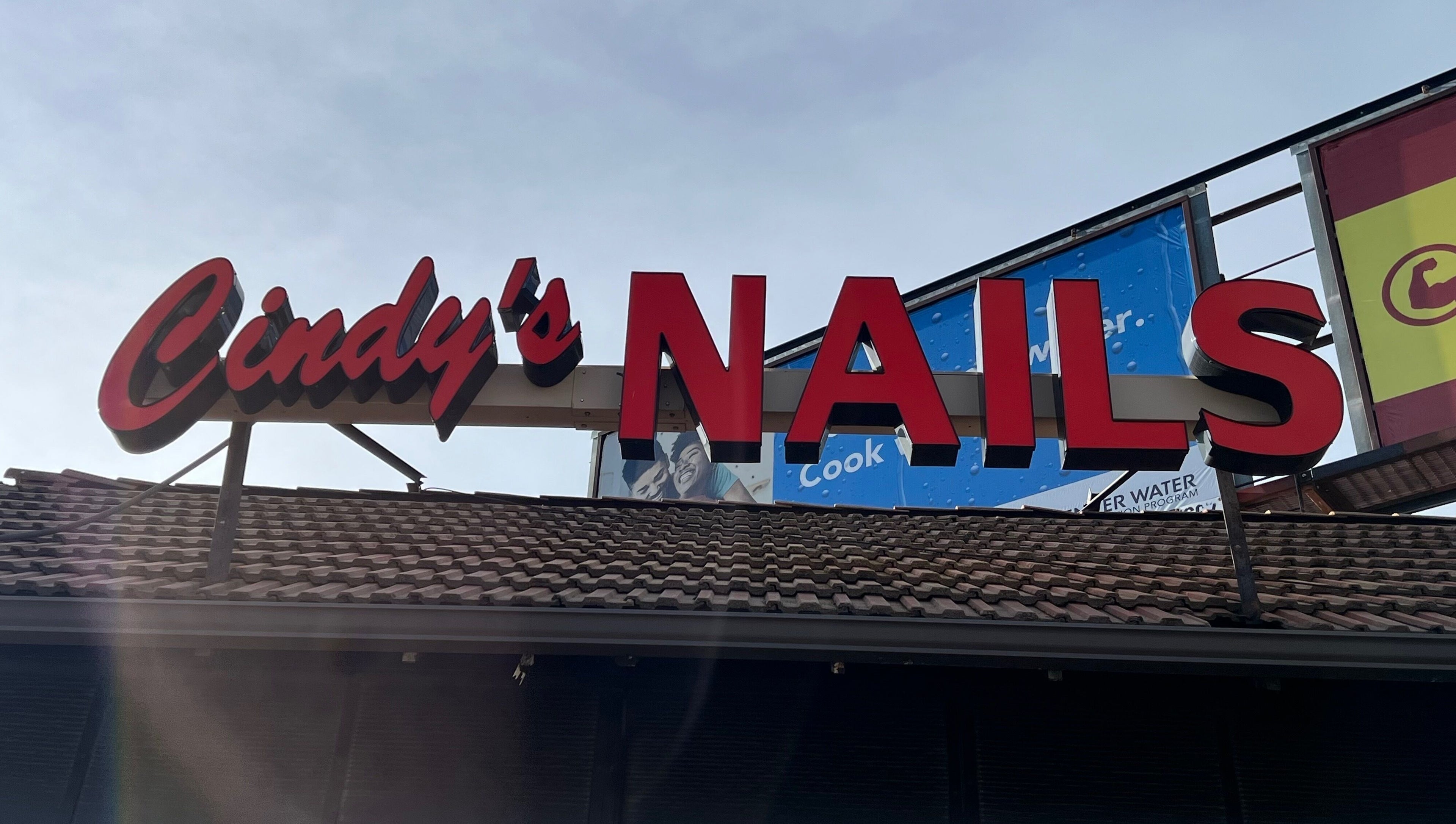 Cindy's Nails storefront sign, a beauty and wellness venue in Denver, Colorado, US.