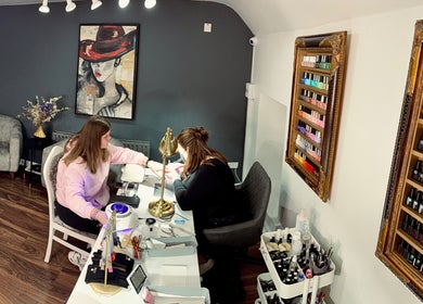 Nail technician working with client at Royal Gold Studios, Mullingar, County Westmeath, IE.