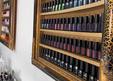 Nail polish display at Royal Gold Studios, Mullingar, County Westmeath, IE. Elegant and colorful selection.
