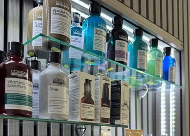 L'Oréal products on display at Royal Gold Studios, Mullingar, County Westmeath, IE.