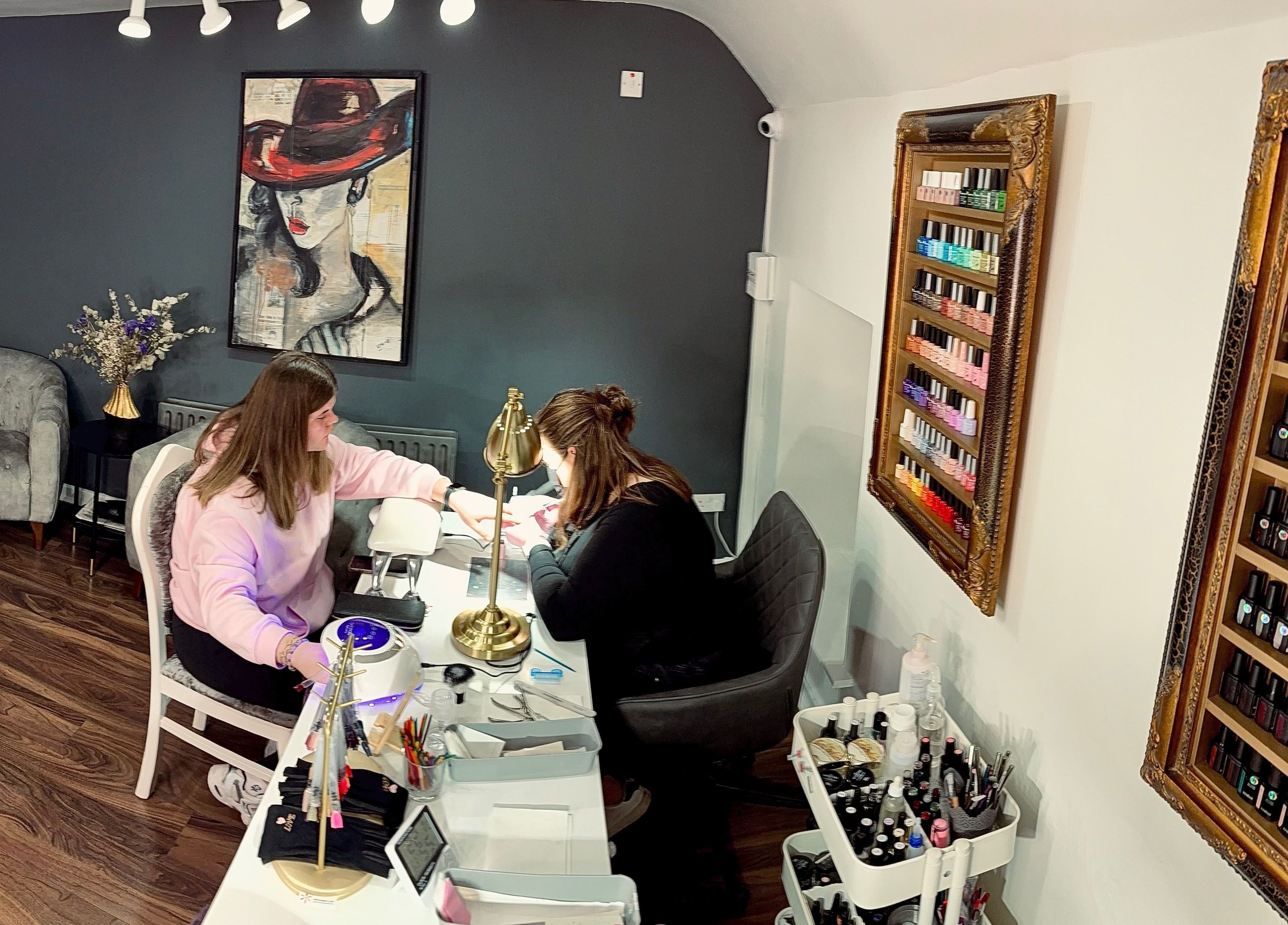 Nail art session at Royal Gold Studios, Mullingar, County Westmeath, IE featuring vibrant polish displays.