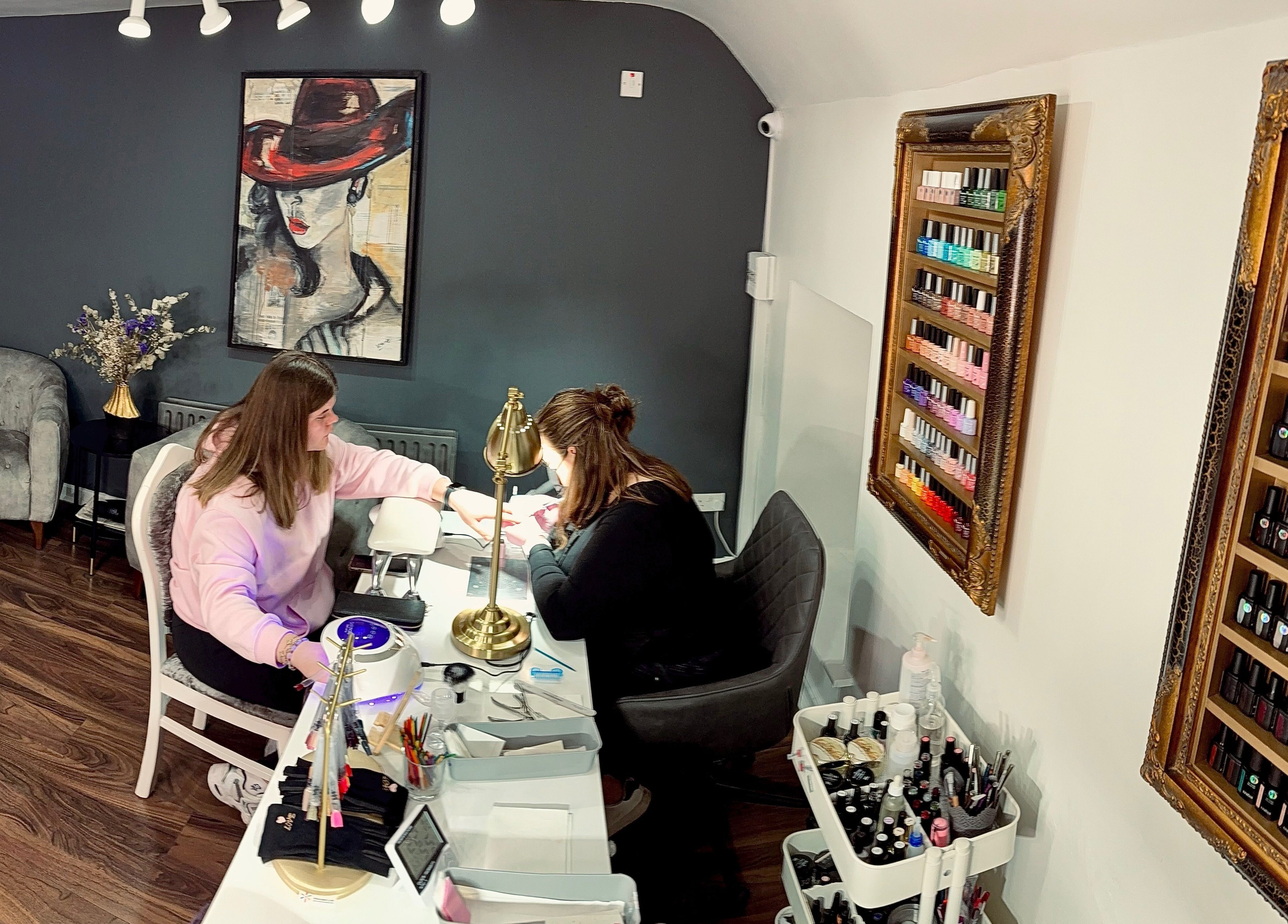 Nail art session at Royal Gold Studios, Mullingar, County Westmeath, IE featuring vibrant polish displays.
