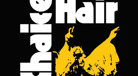 Logo of Chaice Hair, a premier salon in Birmingham, England, GB, featuring bold text and a striking image.