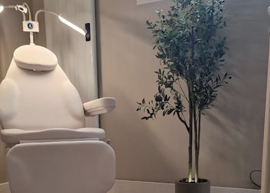 Relaxing treatment chair in Aesthetics Fifty Five, Wakefield, England, GB. Perfect for beauty therapies.