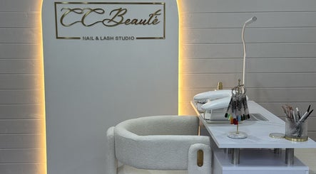 CCBeautè nail and lash studio in Cardiff, Wales, GB, featuring a chic manicure station.