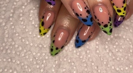 Colorful leopard print nails at Nails By Nicole, Canvey Island, England, GB.