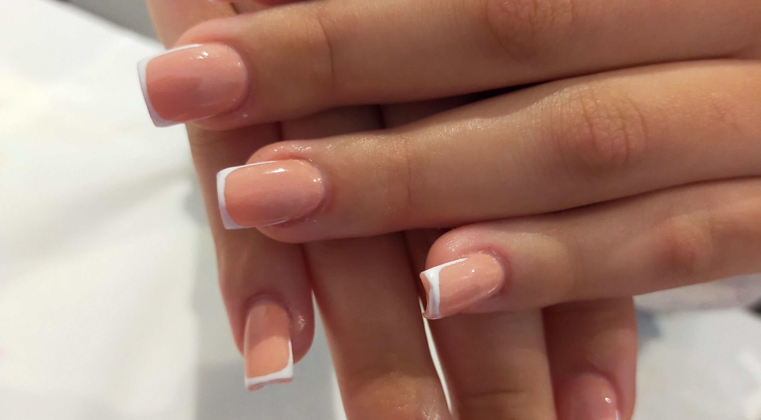 Elegant French manicure nails at HD Beauty Parlor, Cape Town, Western Cape, ZA.