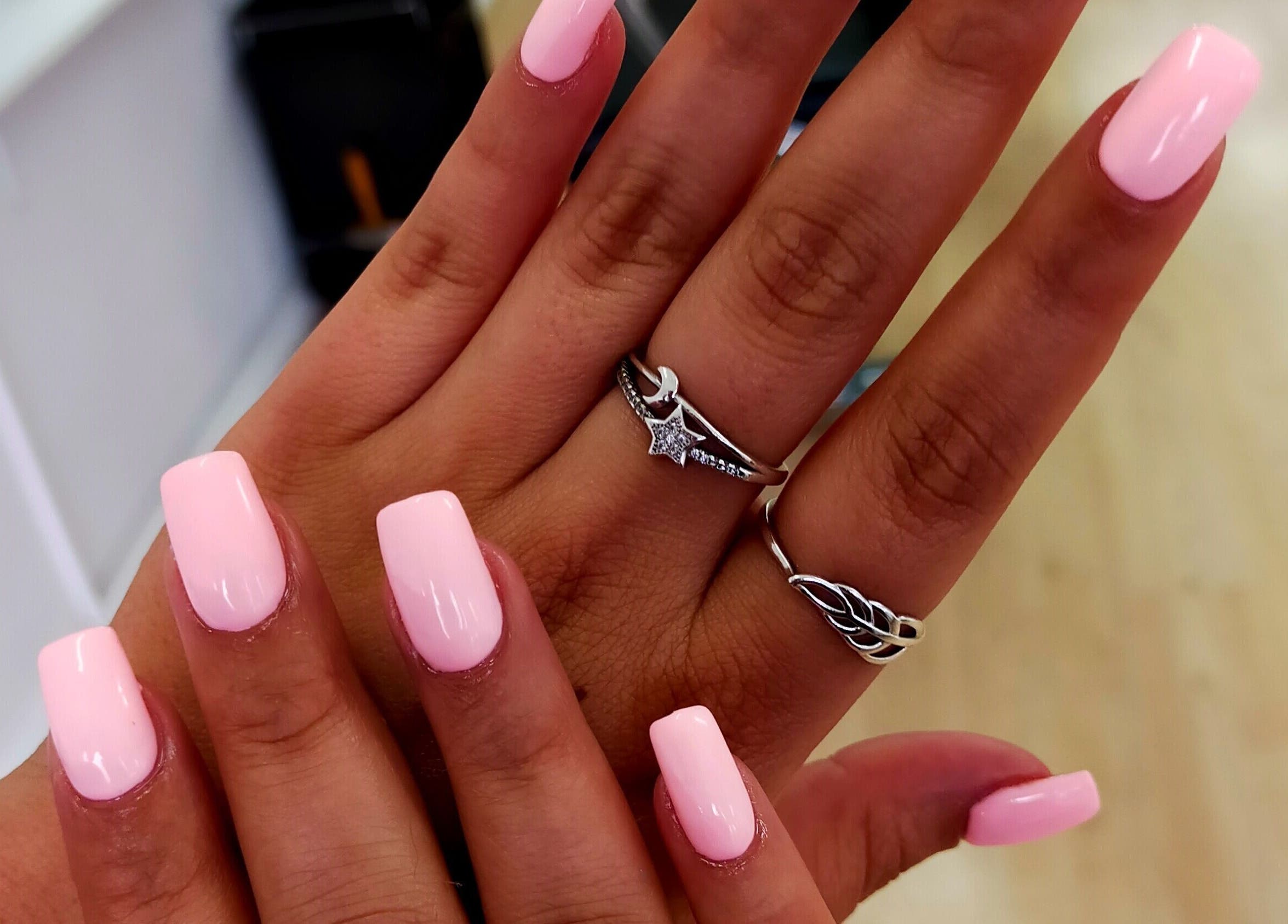 Elegant pink manicure at HD Beauty Parlor, Cape Town, Western Cape, ZA. Perfectly polished nails.