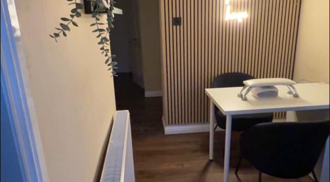 Elegant interior of Envision Aesthetics (Edinburgh) nail desk, Edinburgh, Scotland, GB, with modern decor.