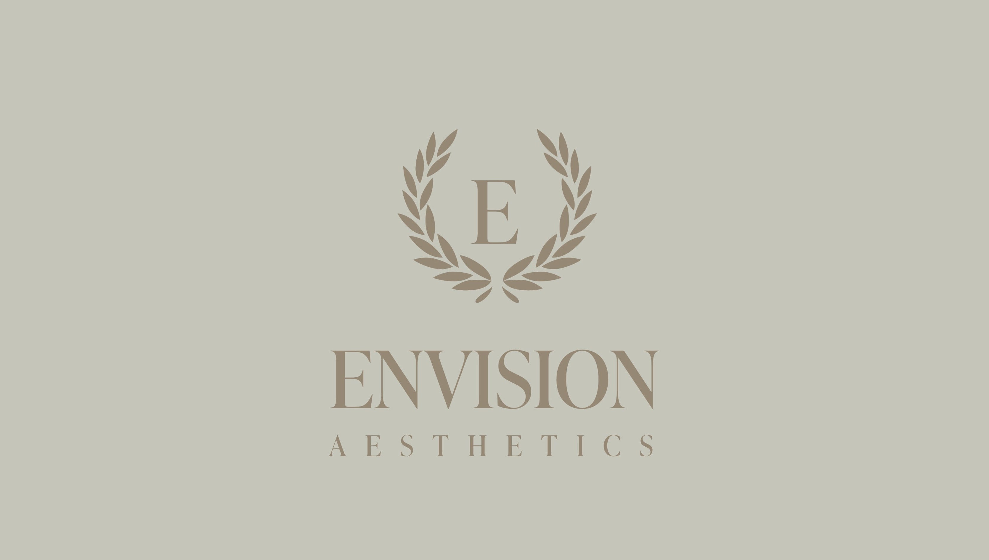 Logo of Envision Aesthetics, Galashiels, Scotland, GB; featuring elegant laurel wreath design.