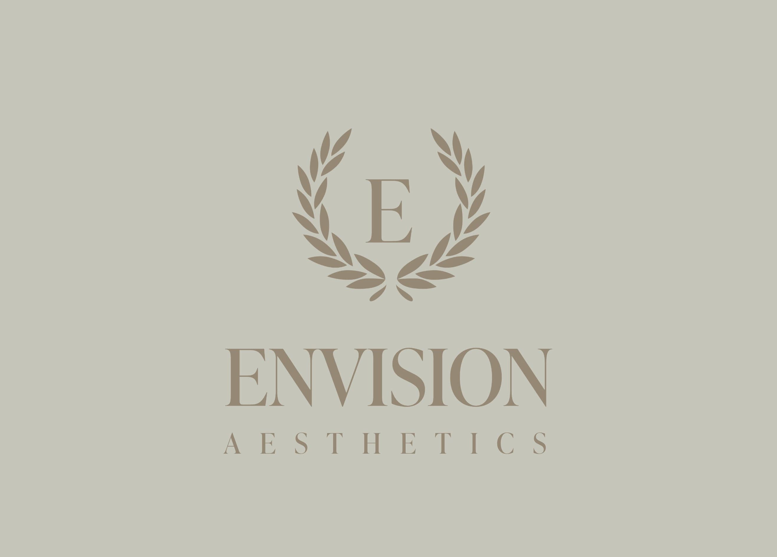 Logo of Envision Aesthetics, Galashiels, Scotland, GB; featuring elegant laurel wreath design.