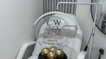 Cw Artistry Scottish Beauty Awards finalist chair at Glasgow, Scotland, GB venue.
