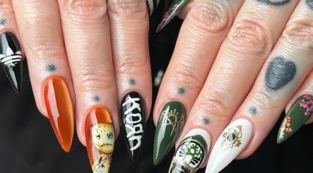 Unique nail art design by The Nail Lady in Southend-on-Sea, England, GB, showcasing colorful and creative patterns.