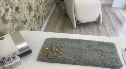 Nail care tools at Therapy Beauty, Wakefield, England, GB, ready for spa treatments.