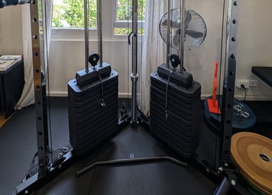 Gym weight machine at YourPT @ BestU Body Lab, Melbourne, Victoria, AU setup for strength training.