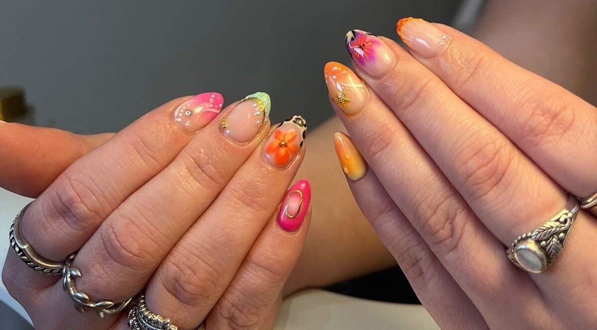 Colorful nail designs at Beauty by Hannah in Willenhall, England, GB, showcasing intricate artistic styles.