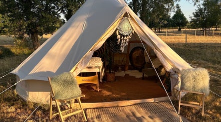Tent setup at The Soul's Whisper - Massage, Reiki & Sound Healing, Gloucester, England, GB.