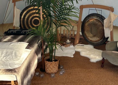 Reiki and sound healing setup at Mobile Appointments - Massage, Reiki & Sound Healing - Home Visits in Gloucester, England, GB.