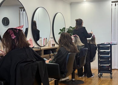 Clients getting hair treatments at Becca Hair and Beauty in Melbourne, Victoria, AU.