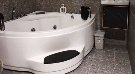 Elegant jacuzzi at Awa Salon and Spa, Tumpat, Kelantan, MY, offering relaxation and luxury.