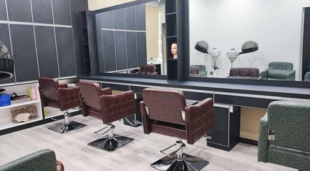 Modern salon chairs at Awa Salon and Spa, Tumpat, Kelantan, MY, offering a luxurious experience.