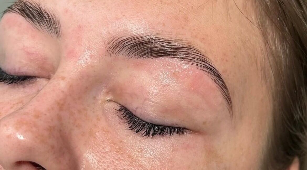 Close-up of expertly groomed eyebrows at House of B, Caistor, England, GB, showcasing professional beauty care.