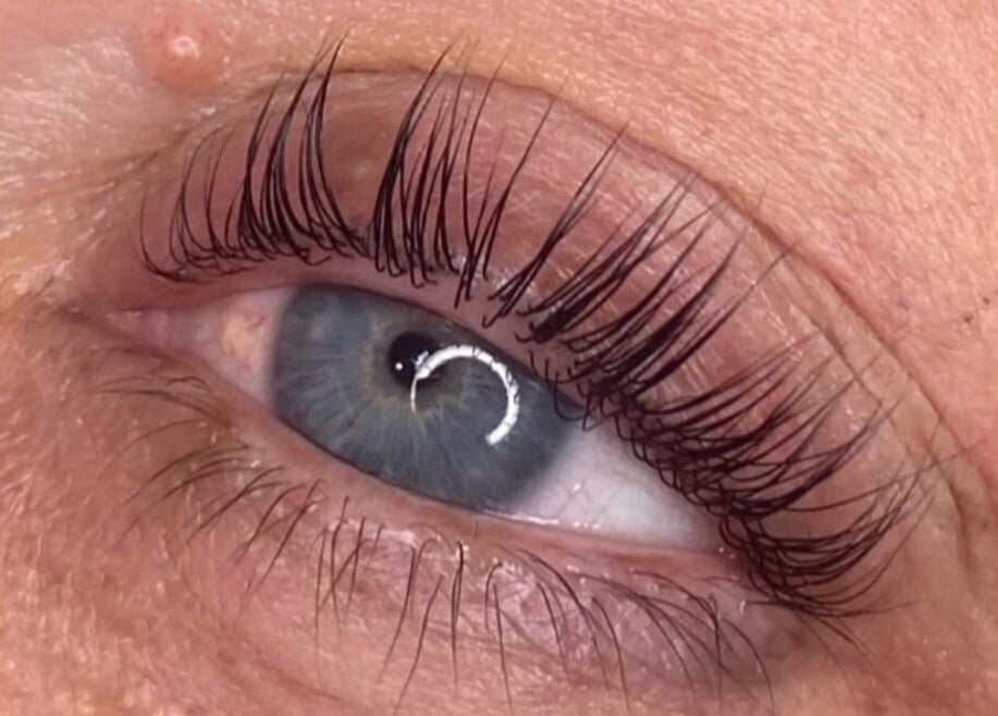 Close-up of eyelash extensions at House of B, Caistor, England, GB.