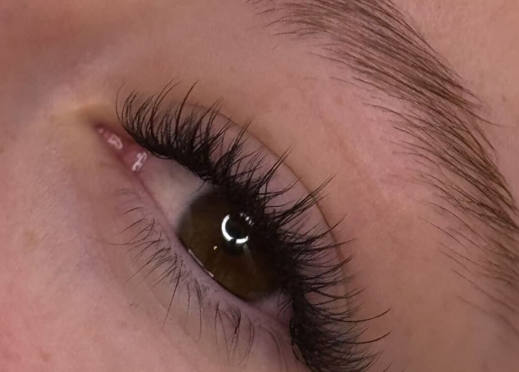 Close-up of expertly crafted eyelashes at CM Lash, Christchurch, Canterbury, NZ.