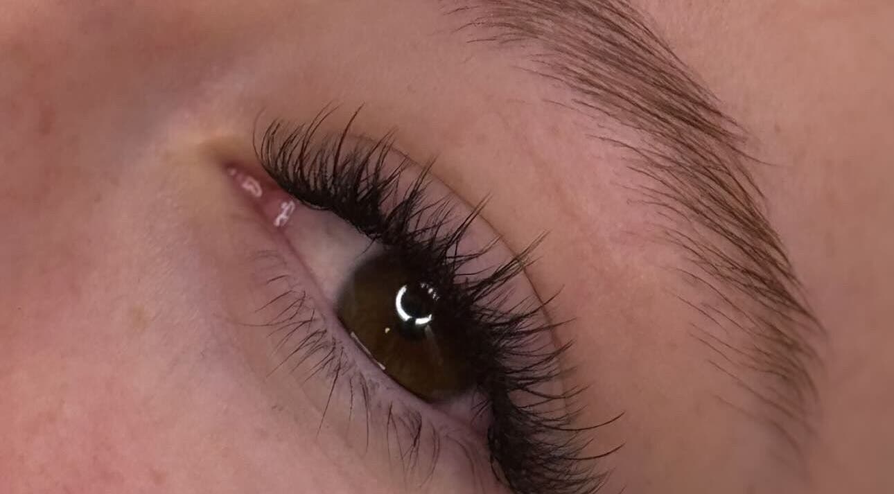 Close-up of expertly crafted eyelashes at CM Lash, Christchurch, Canterbury, NZ.