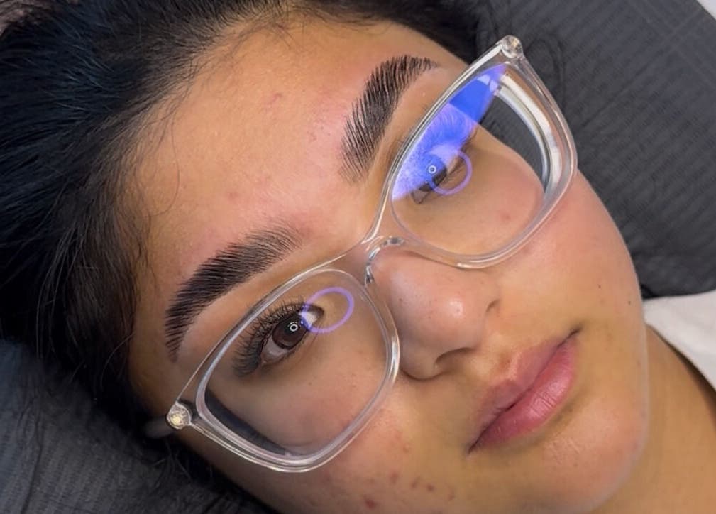 Client's enhanced brows at CM Lash, Christchurch, Canterbury, NZ, showcasing eyebrow styling expertise.