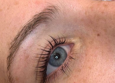 Close-up of beautifully lifted eyelashes at Spring Spa Skin & Beauty, Burleigh Waters, Queensland, AU.