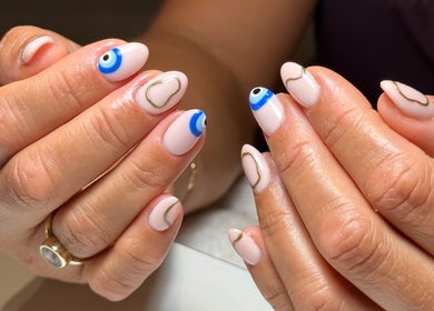 Chic nail design at Cara Jade Beauty, Wells, England, GB showcases unique artistic manicure.