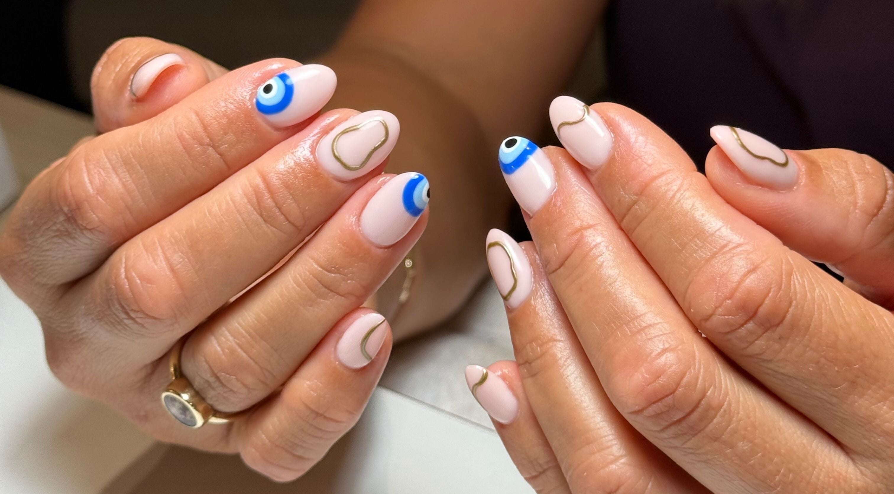 Chic nail design at Cara Jade Beauty, Wells, England, GB showcases unique artistic manicure.