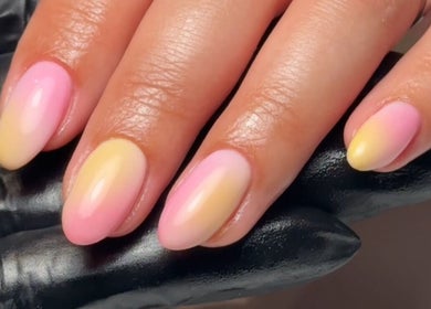 Pastel gradient manicure at Cara Jade Beauty in Wells, England, GB.