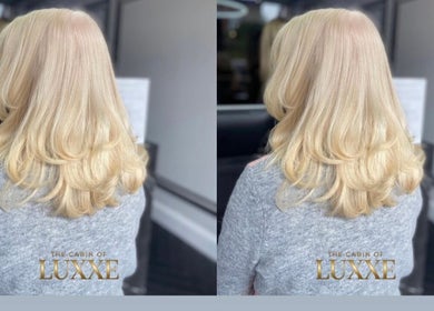 Blonde waves hairstyle at TheCabinOfLuxxe in Bolton, England, GB showcasing elegance and style.
