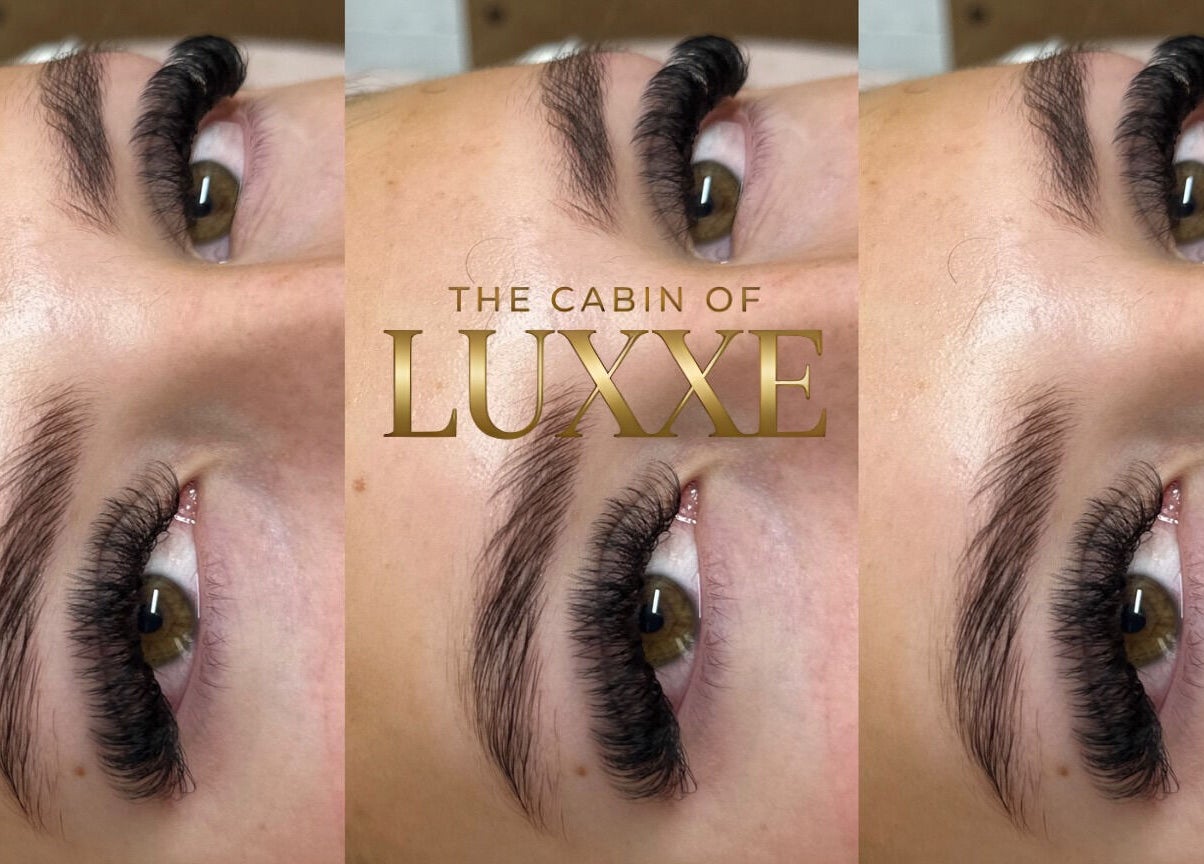 Close-up of elegant eyelash extensions at TheCabinOfLuxxe, Bolton, England, GB.